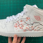 Custom Air Jordan 1 Branches With Pink Flowers