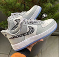 Dioor Logo Swoosh Gray Black Custom Air Force 1