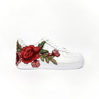 Embroidery Rose Red Custom Nike Air Force 1