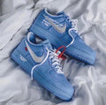 Blue White Font Custom Air Force 1