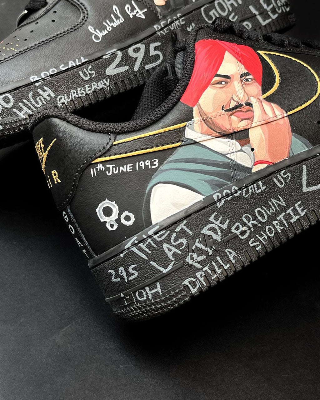 Cartoon Role Red Black Yellow White Font Custom Air Force 1