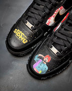 Cartoon Role Red Black Yellow White Font Custom Air Force 1