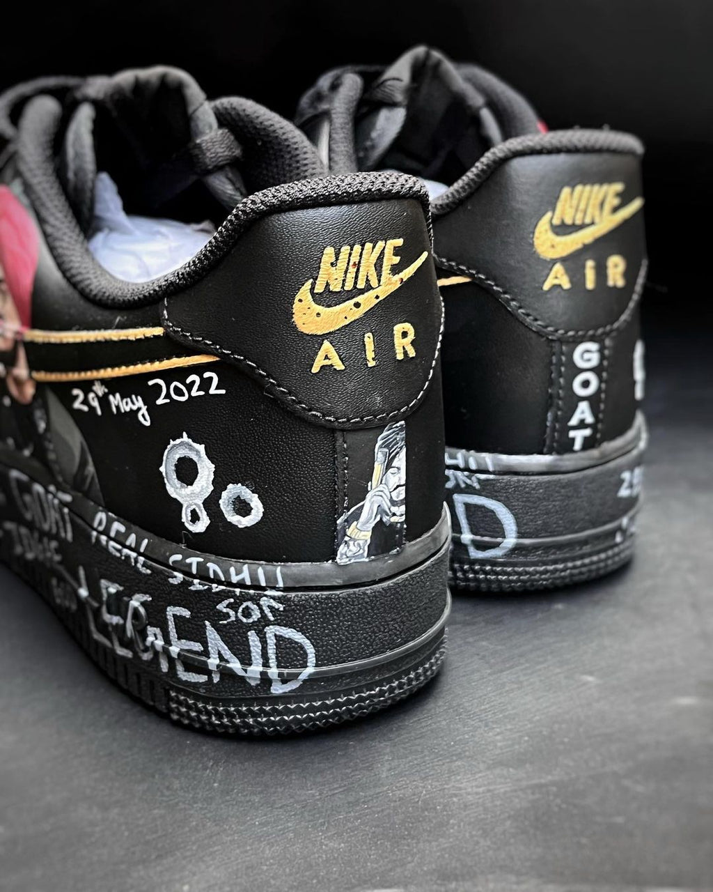 Cartoon Role Red Black Yellow White Font Custom Air Force 1