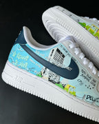 Navy Blue Blue and White Gradient Custom Air Force 1