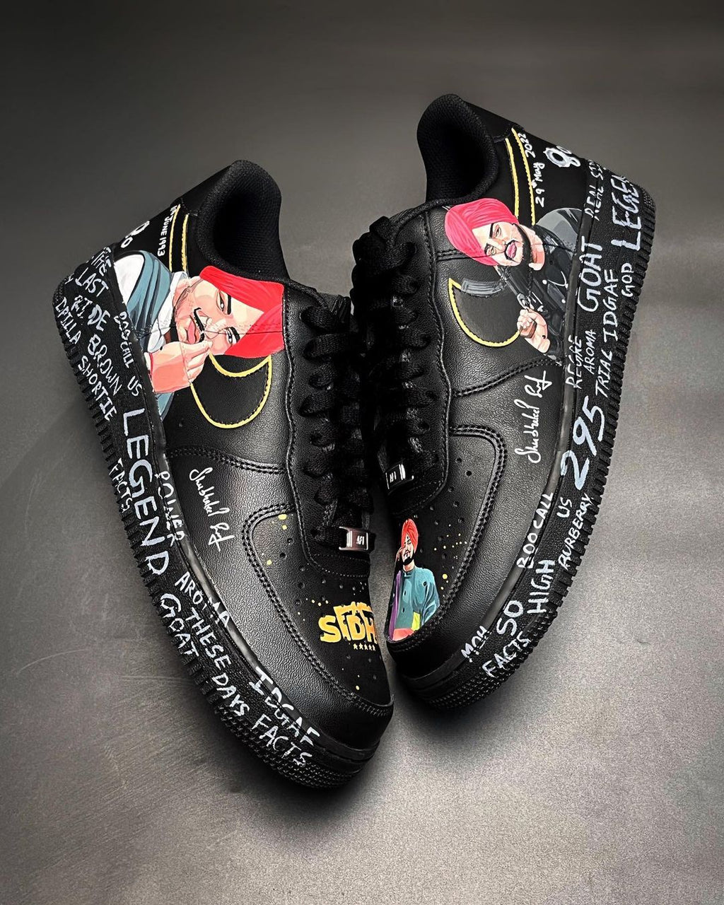 Cartoon Role Red Black Yellow White Font Custom Air Force 1
