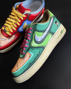 Cartoon Skeleton Green Blue Red Orange Custom Air Force 1