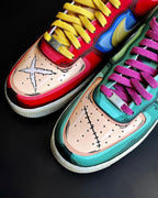 Cartoon Skeleton Green Blue Red Orange Custom Air Force 1