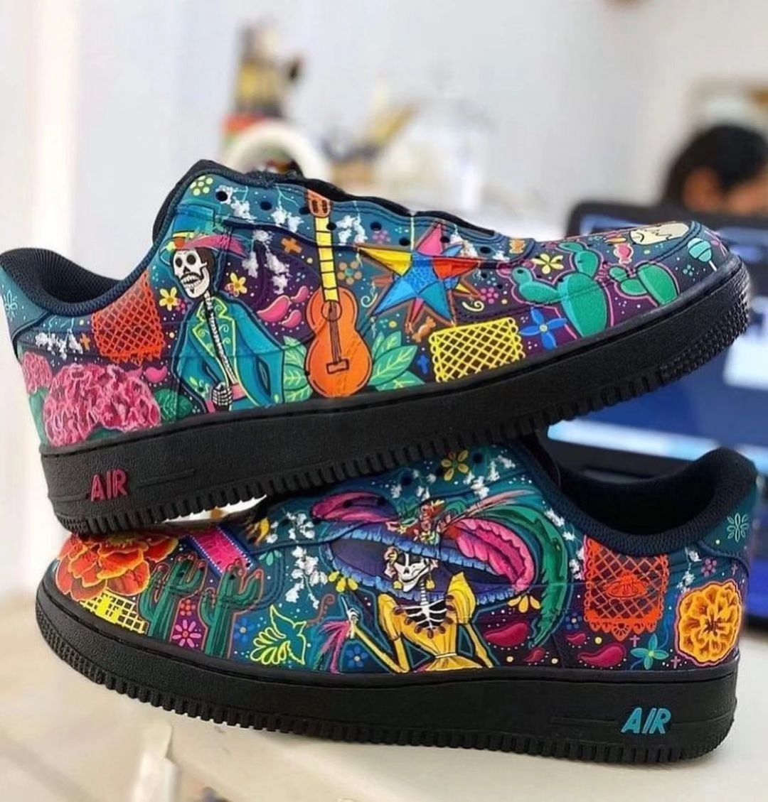 Cartoon Skeleton  Colorful Custom Air Force 1