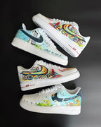 Navy Blue Blue and White Gradient Custom Air Force 1