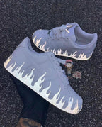 Fired Flame Whtie Black Custom Air Force 1