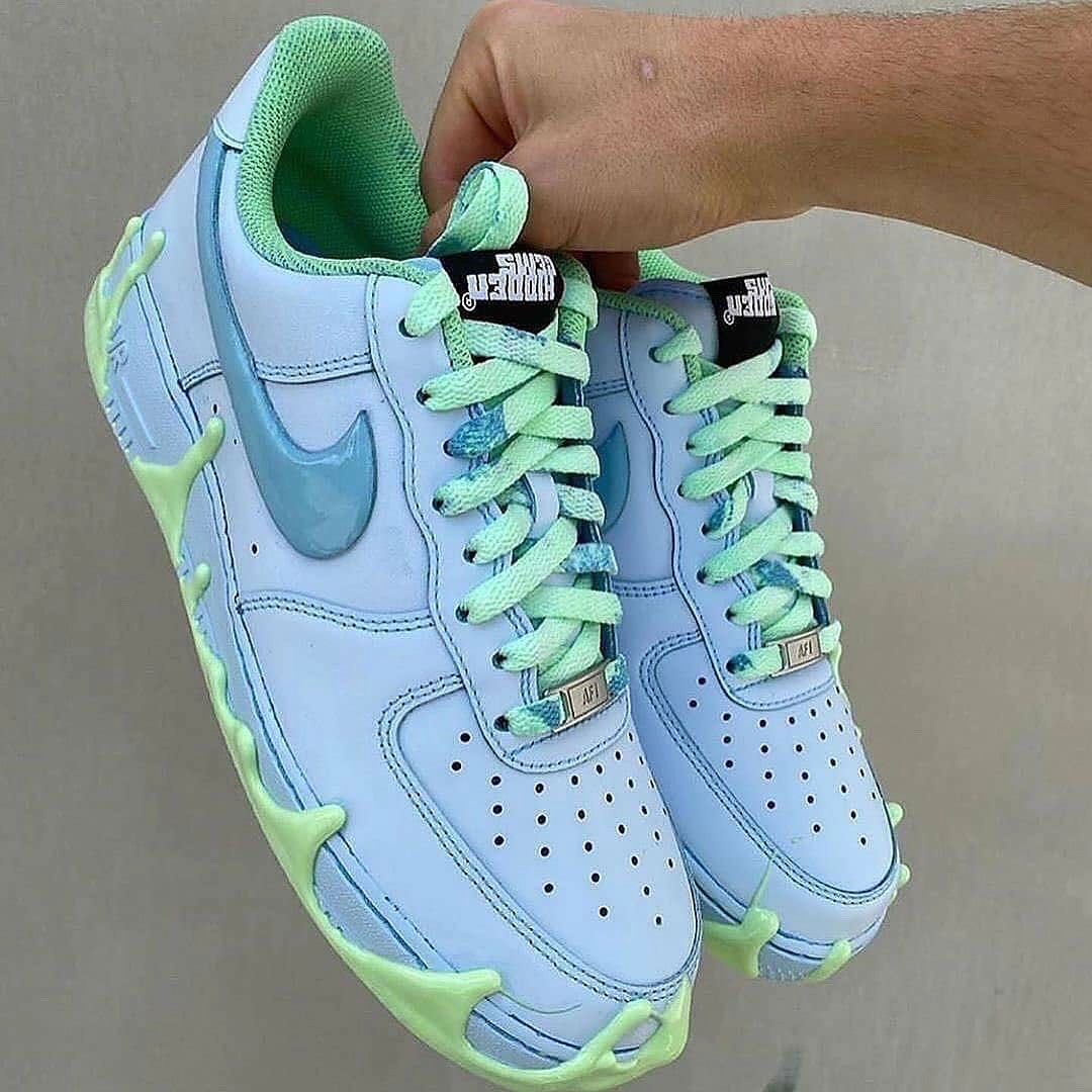 Blue Gree Venom Custom Nike Air Force 1