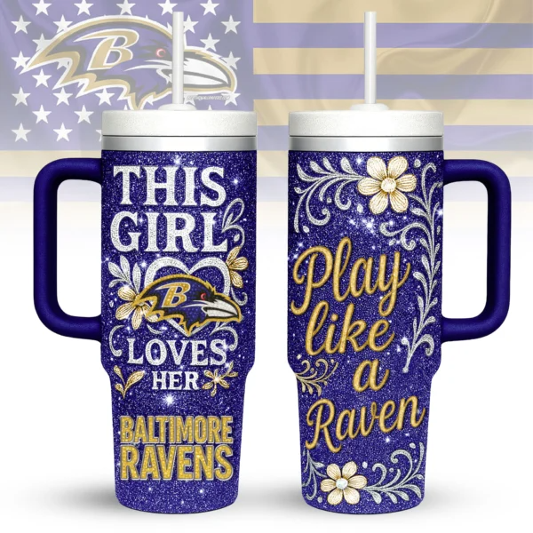 Baltimore Ravens | Premium 40oz Tumbler With Handle