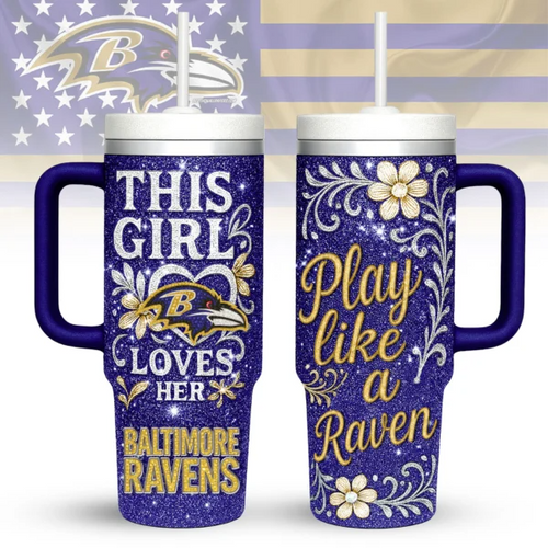 Baltimore Ravens | Premium 40oz Tumbler With Handle