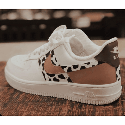 Custom Sneaker Western Cow Print' Brown Chocolate