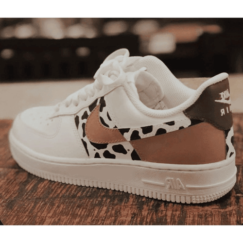 Custom Sneaker Western Cow Print' Brown Chocolate