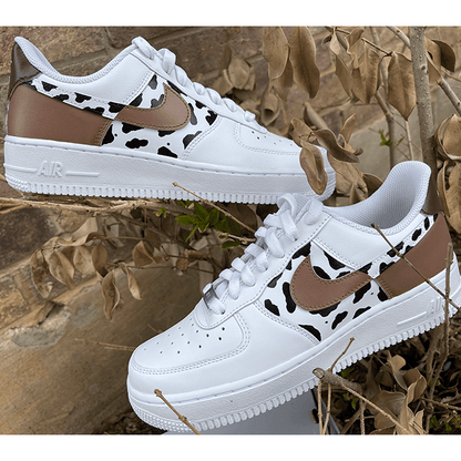 Custom Sneaker Western Cow Print' Brown Chocolate