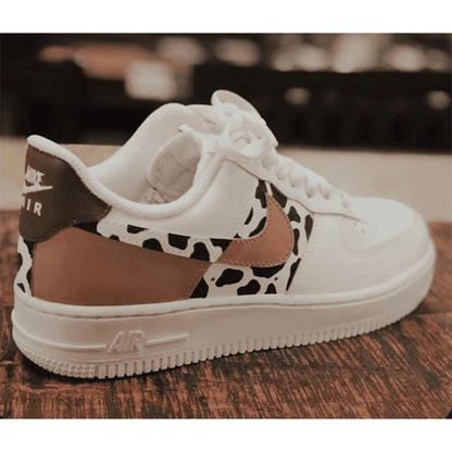 Custom Sneaker Western Cow Print' Brown Chocolate