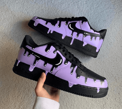 Custom Sneaker Black Purple Drip