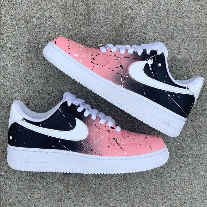 Custom Sneaker Pink and Black Faded