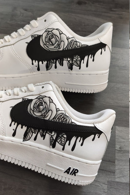 Custom Sneaker Rose Black Drips