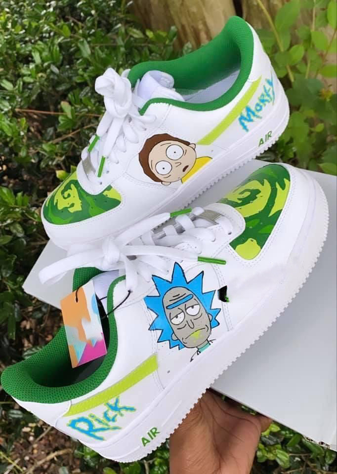 Custom Sneaker Rick and Morty Green