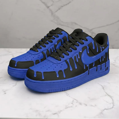 Custom Sneaker Black Blue Drip Trend
