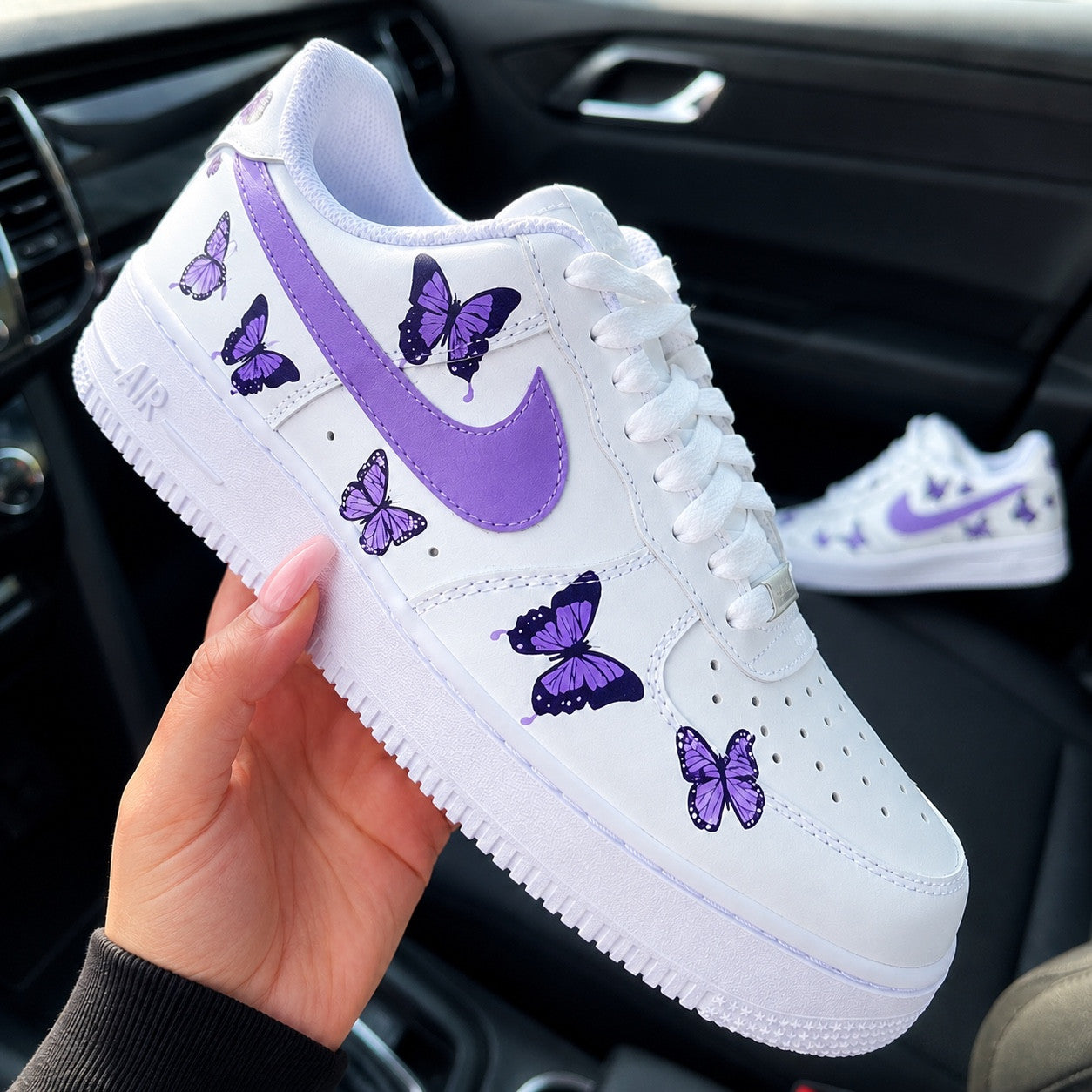 Custom Sneaker Purple Butterflies