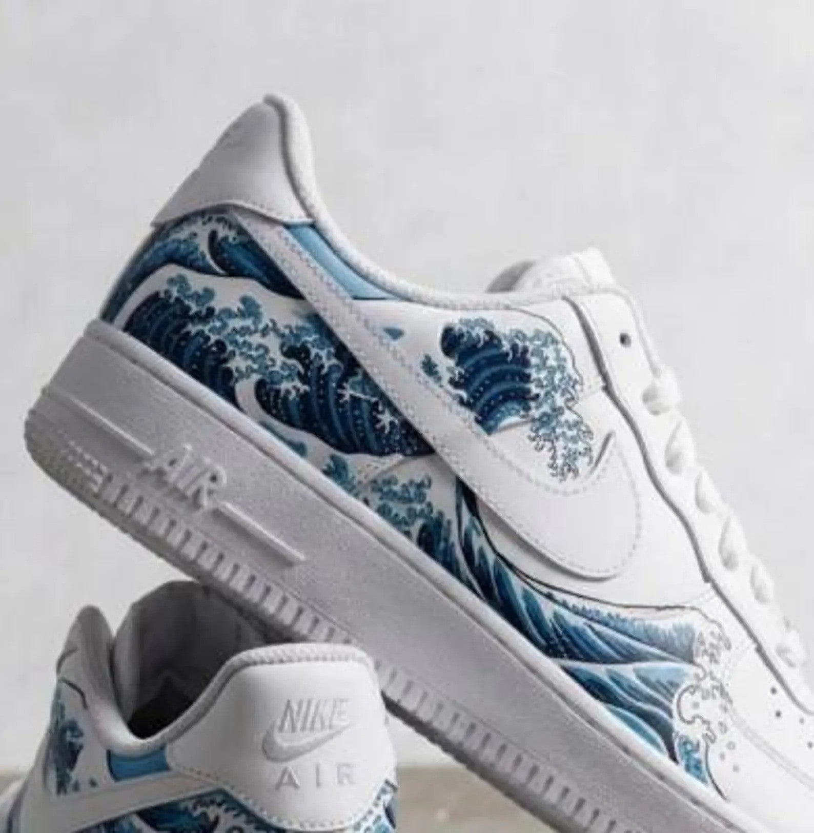 Custom Sneaker Hand Painted Waves