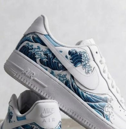 Custom Sneaker Hand Painted Waves