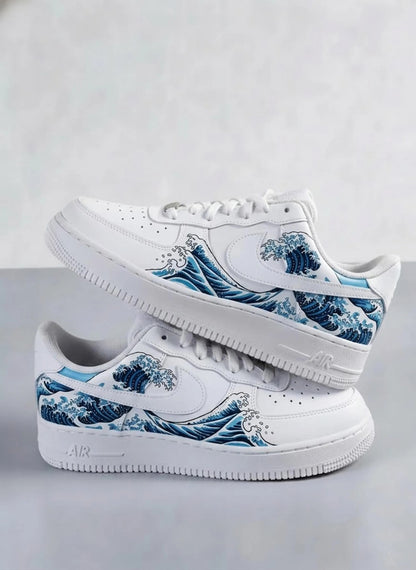 Custom Sneaker Hand Painted Waves