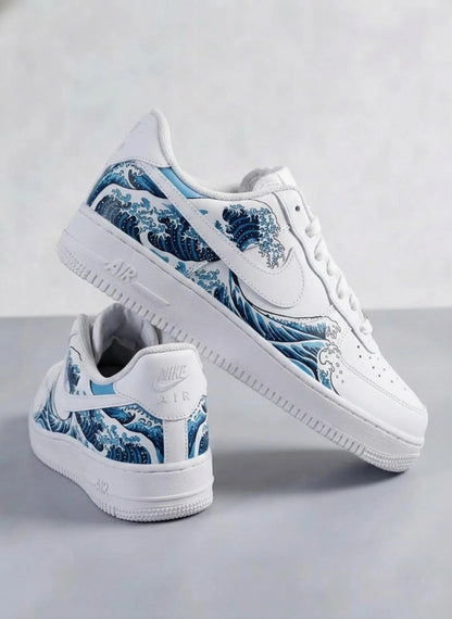 Custom Sneaker Hand Painted Waves