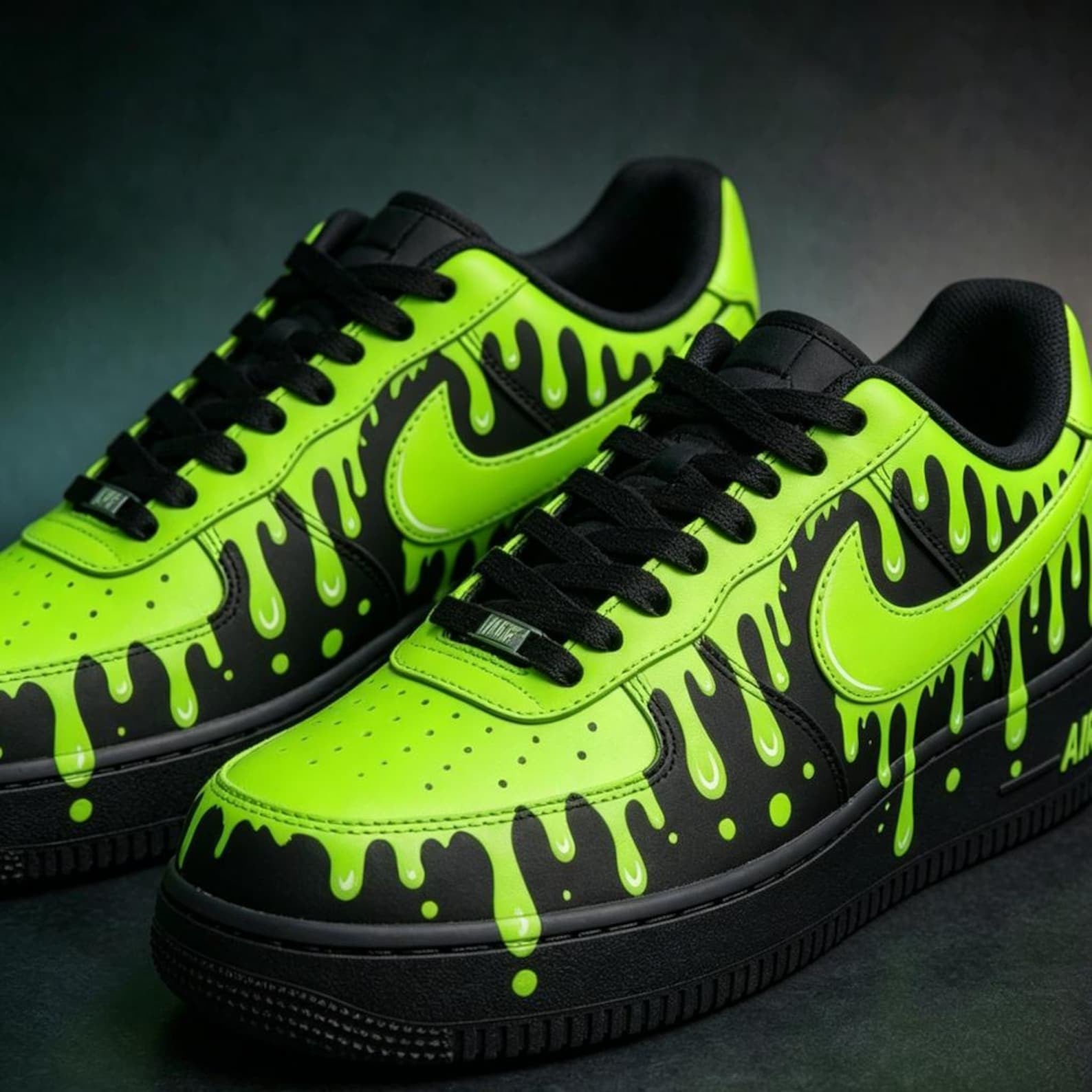 Custom Sneaker Neon Green Drip