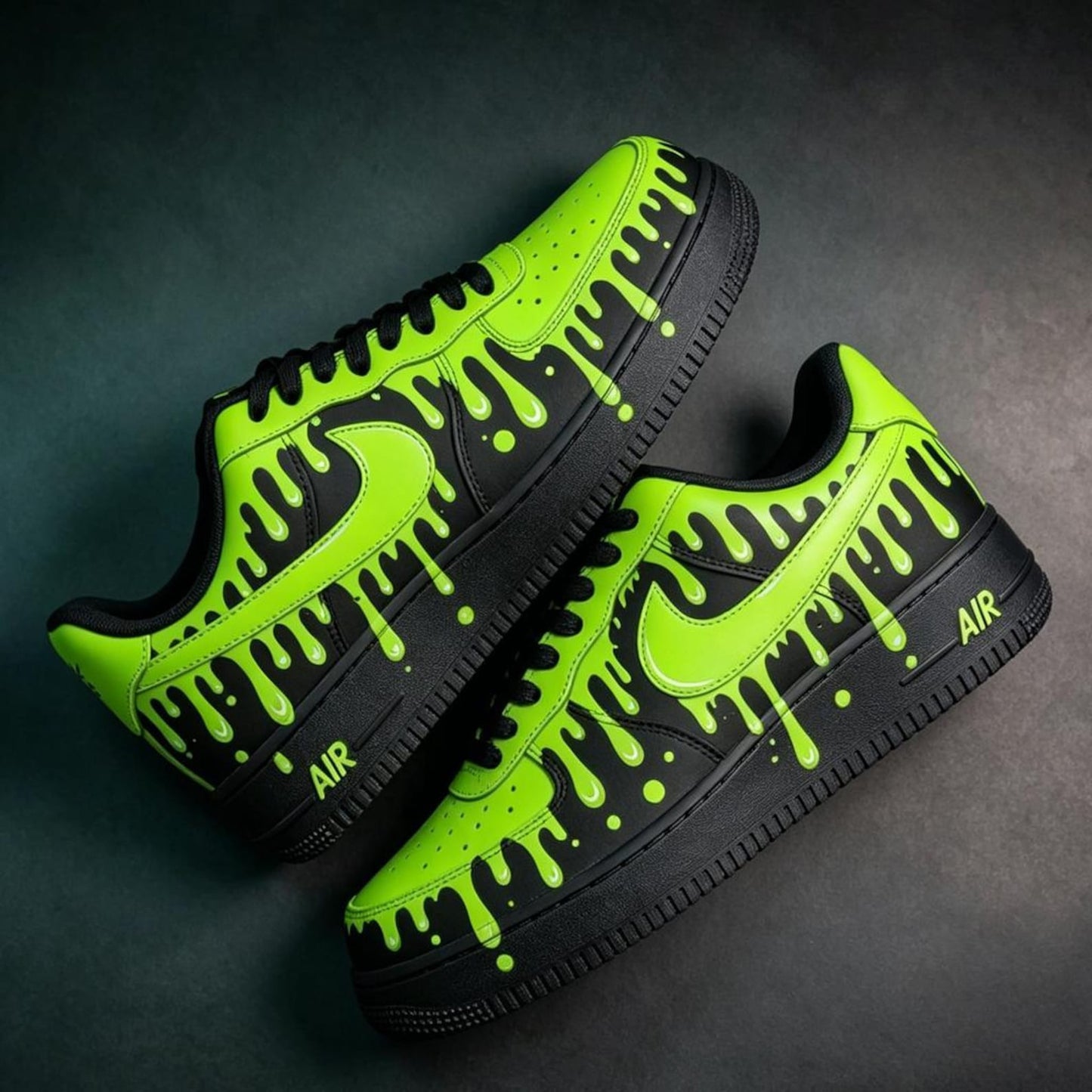 Custom Sneaker Neon Green Drip
