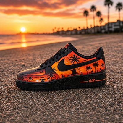 Custom Sneaker Air Force Sunset Beach