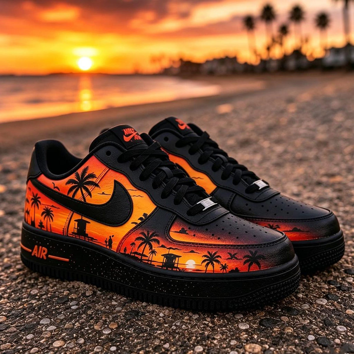 Custom Sneaker Air Force Sunset Beach