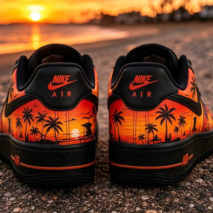 Custom Sneaker Air Force Sunset Beach