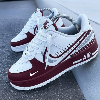 Custom Sneaker Maroon and White
