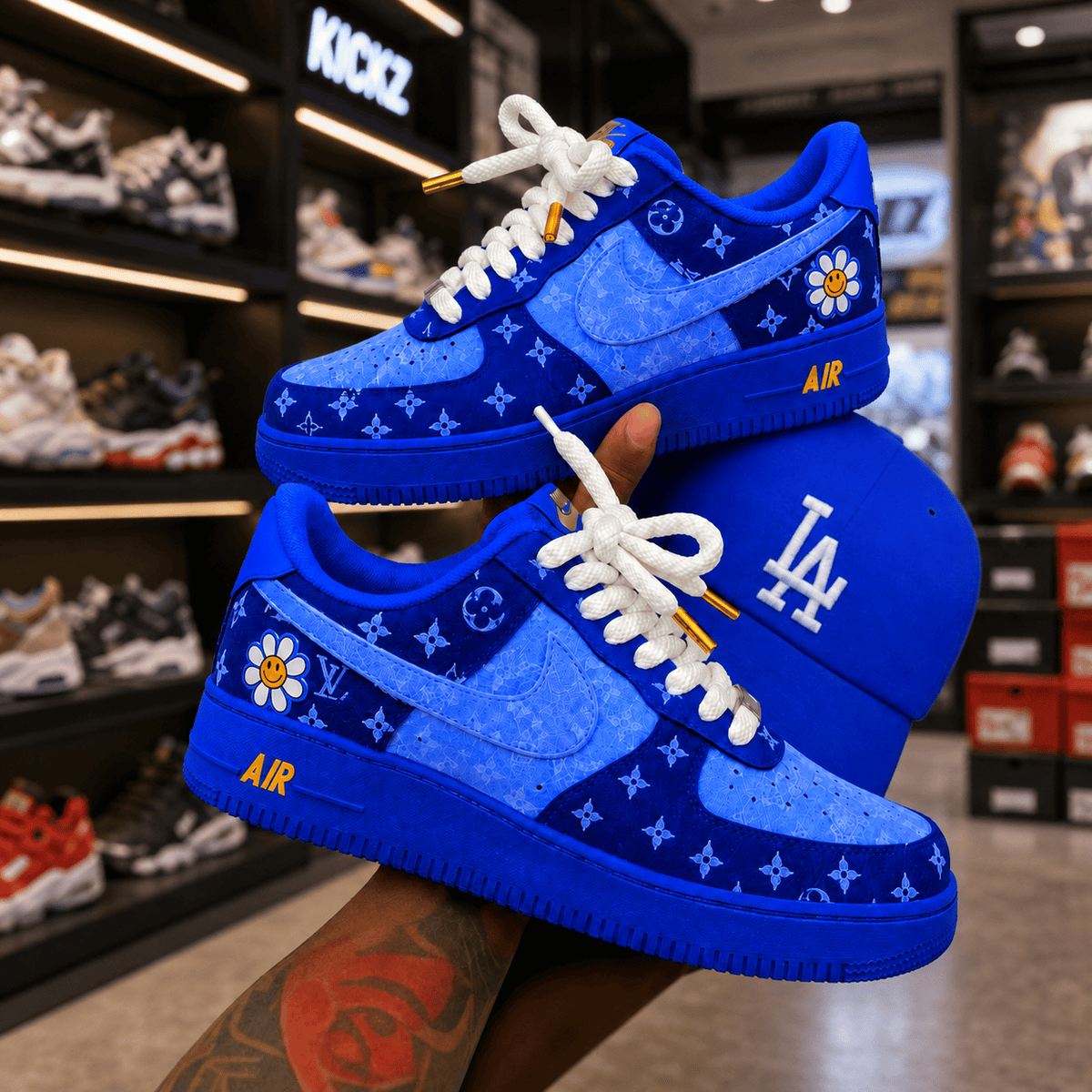 Custom Sneaker Blue LV