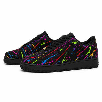 Custom Sneaker Midnight Neon Splatter