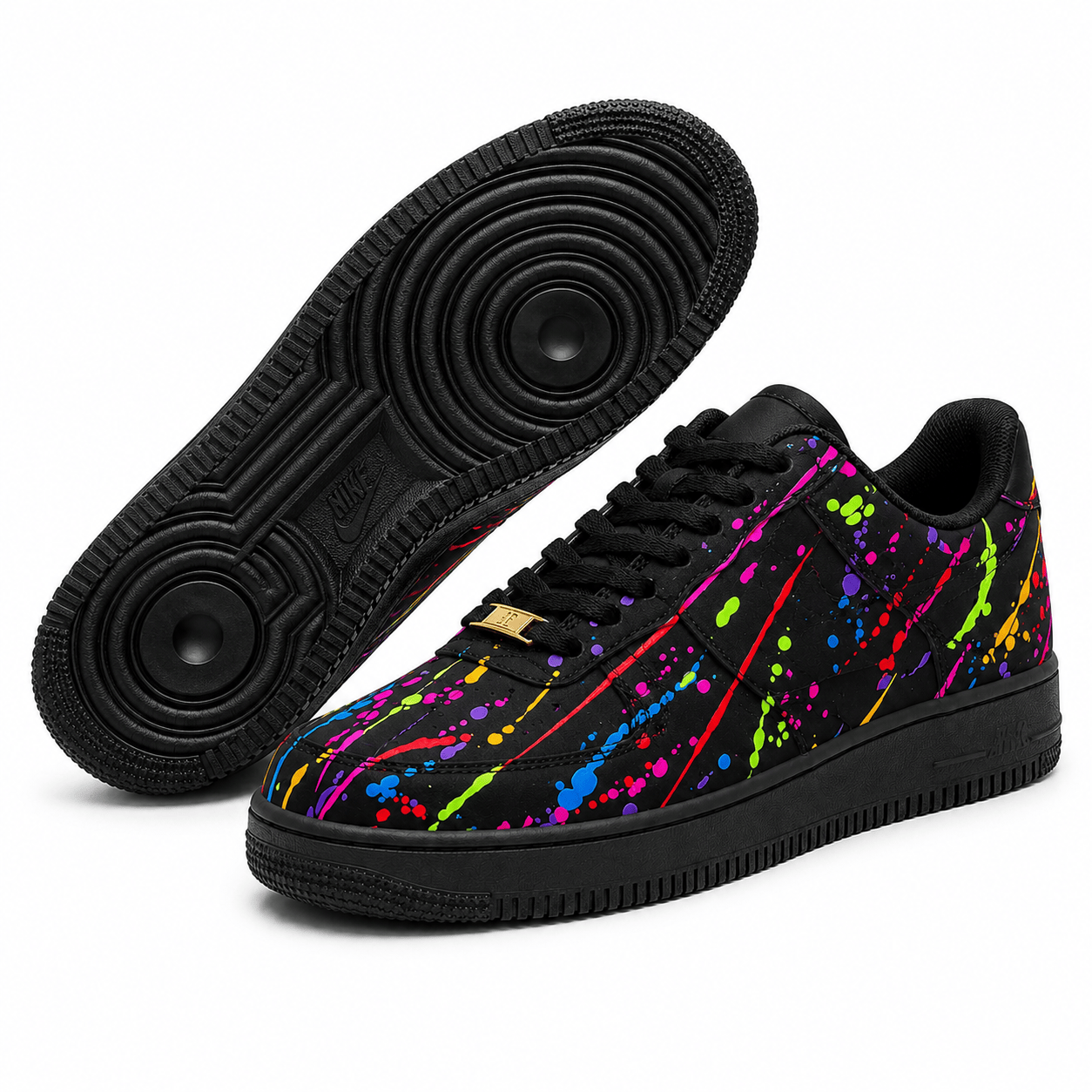 Custom Sneaker Midnight Neon Splatter
