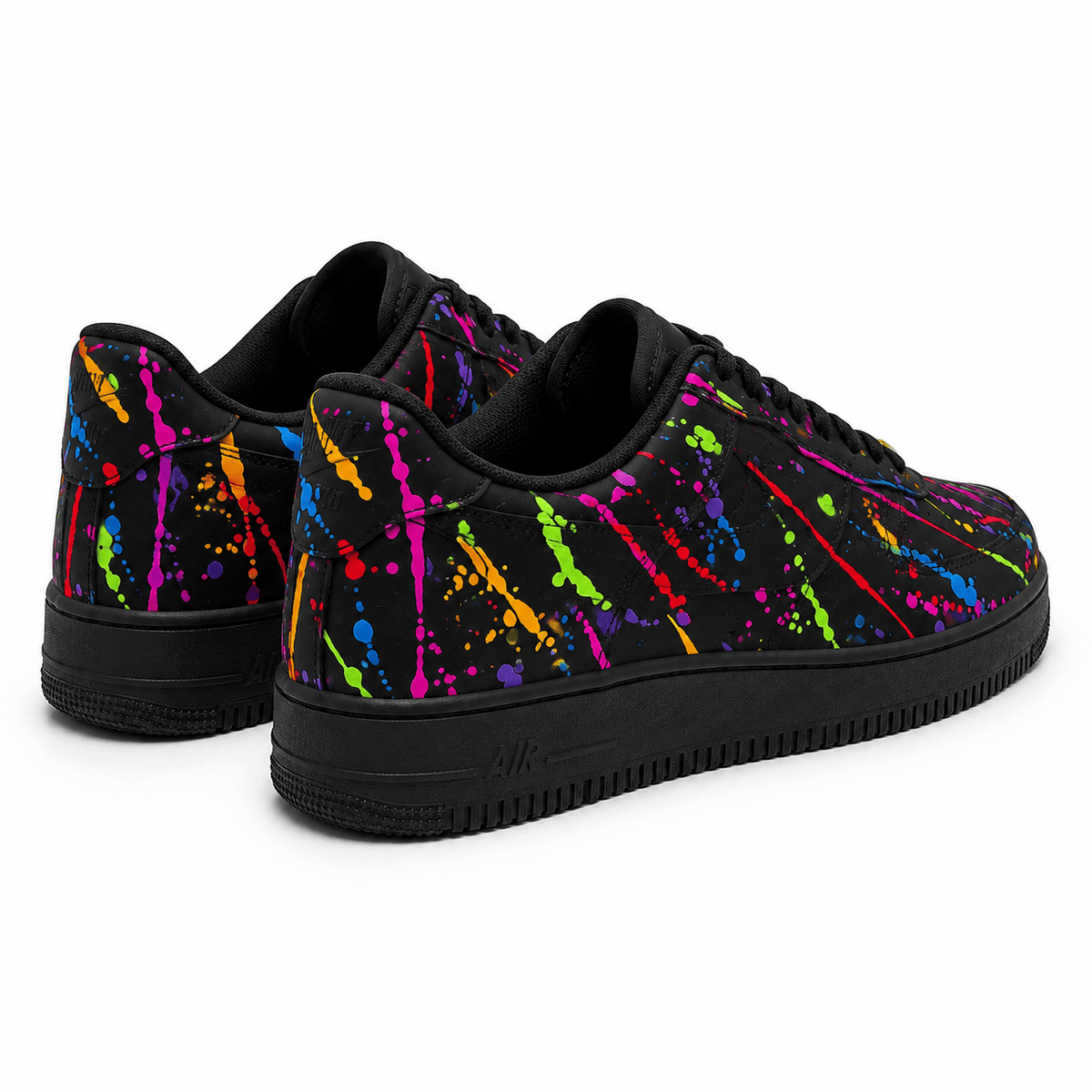 Custom Sneaker Midnight Neon Splatter