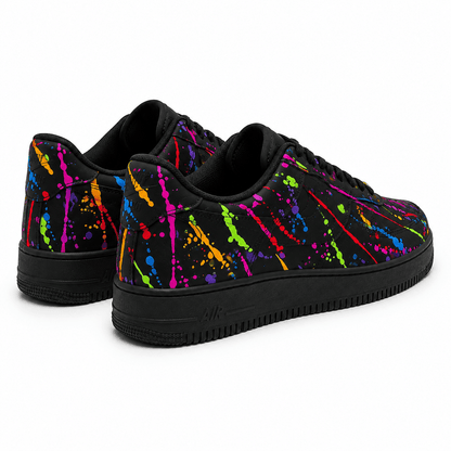 Custom Sneaker Midnight Neon Splatter