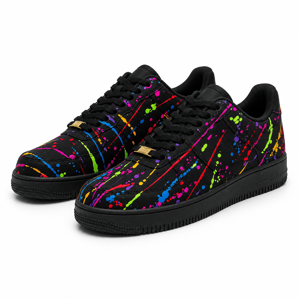 Custom Sneaker Midnight Neon Splatter
