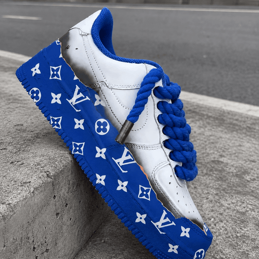 Custom Sneaker Royal Blue Smoke Rope Lace