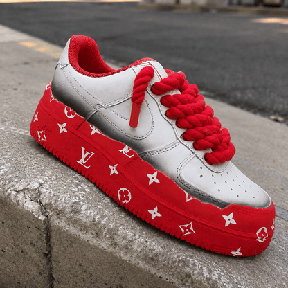 Custom Sneaker Red Smoke Rope Lace