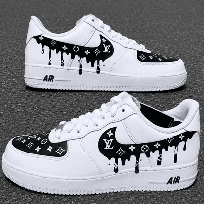 Custom Sneaker Black Drip Monogram