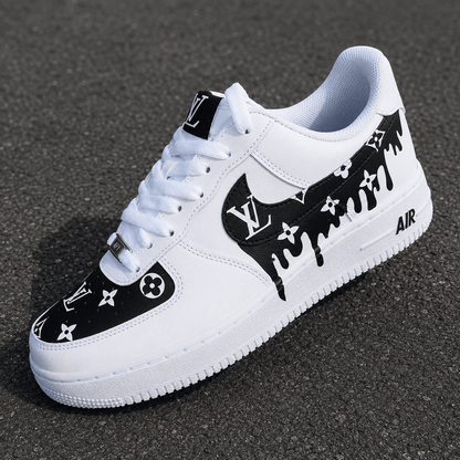 Custom Sneaker Black Drip Monogram
