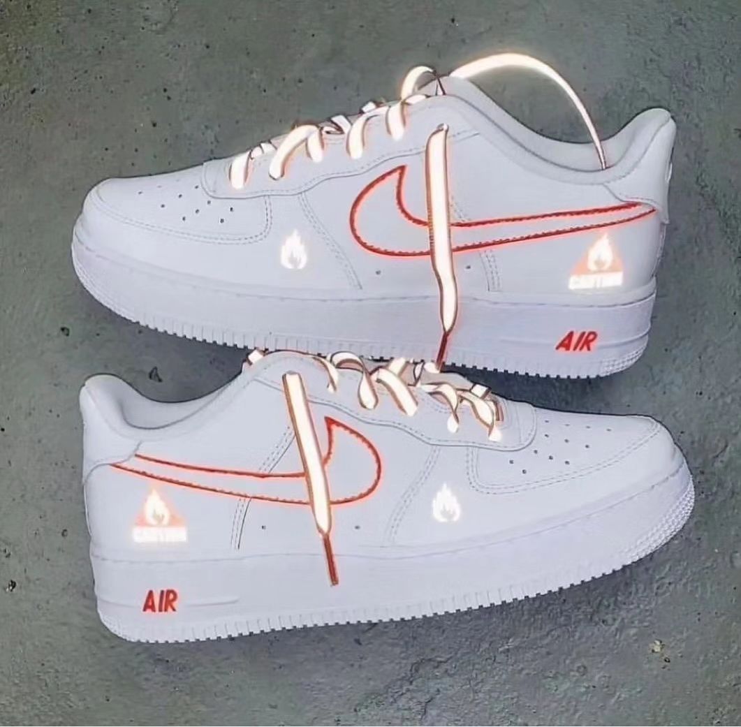 Reflective Lace Red Custom Air Force 1