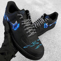 Metal Chain Blue Fired Swoosh Black Custom Air Force 1