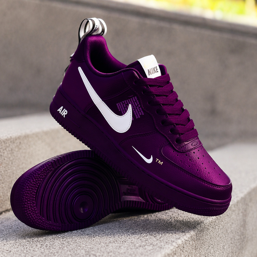 Custom Hand Painted Purple Air Force 1 Sneakers